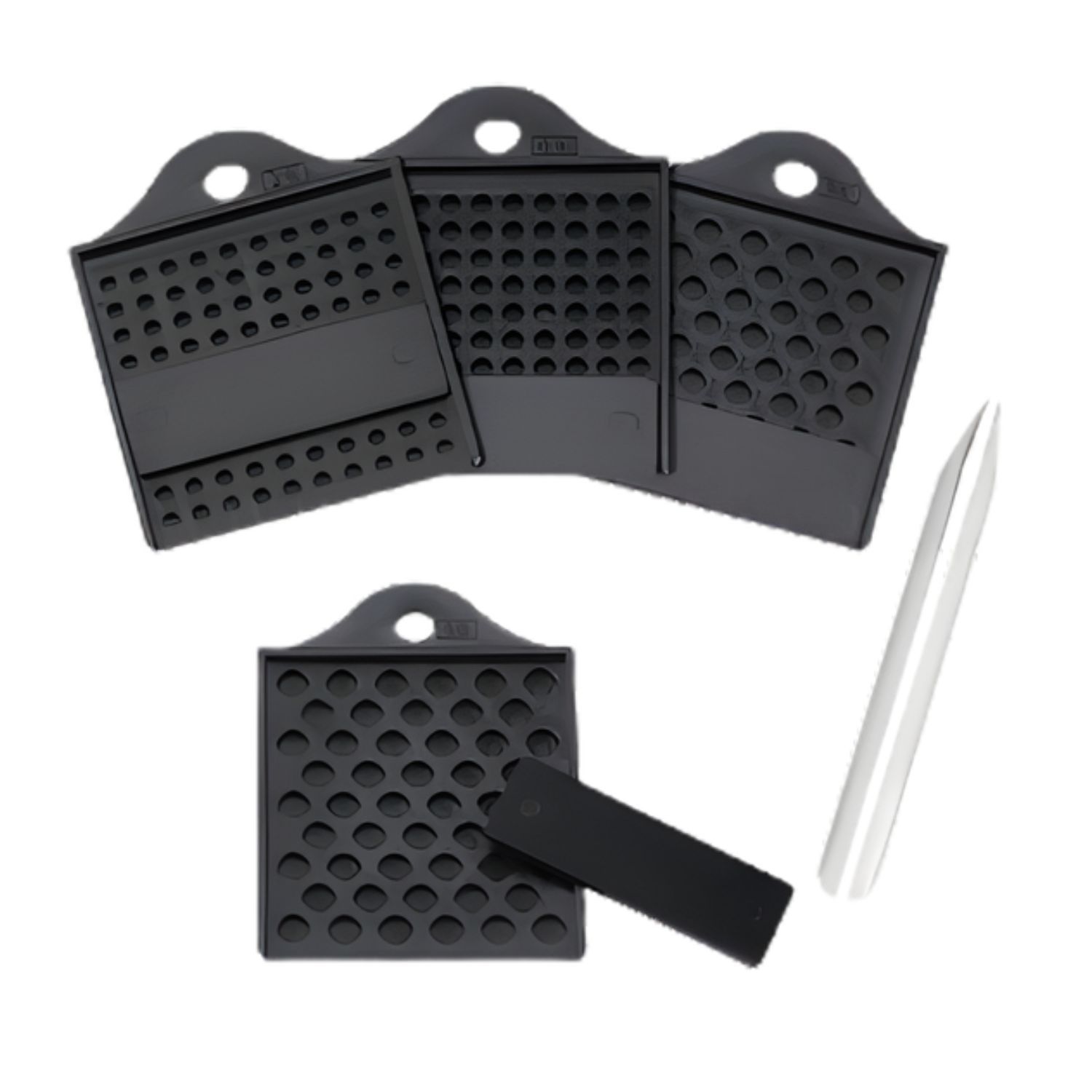 Bead Counter Boards, 4pcs &amp; 1 Scoop, For 3, 4, 6 &amp; 8mm, 130gms/4.59oz