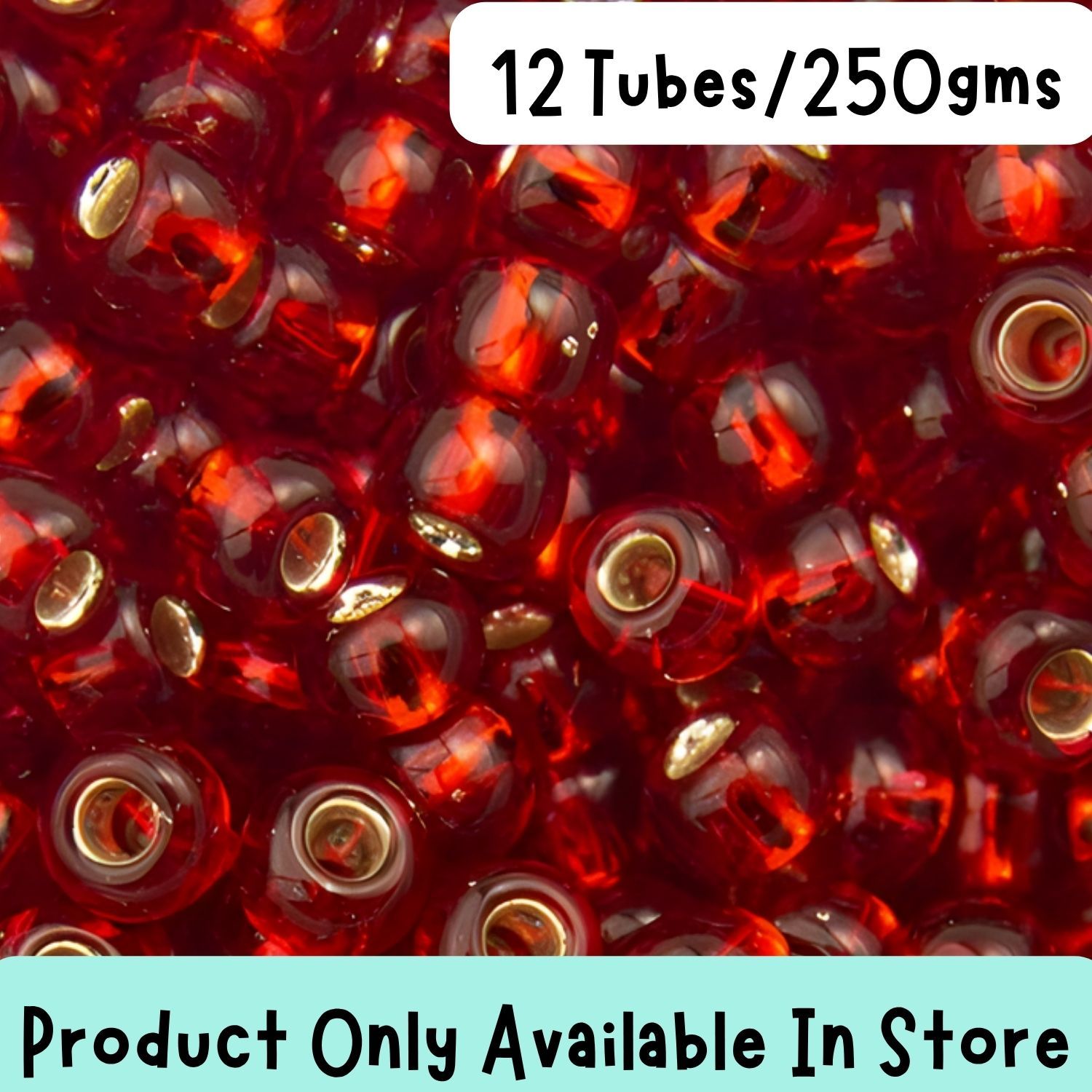 #6 Toho Seed Beads, Silver Lined Ruby, 4x4mm, 250 Grams/12 tubes, in store only