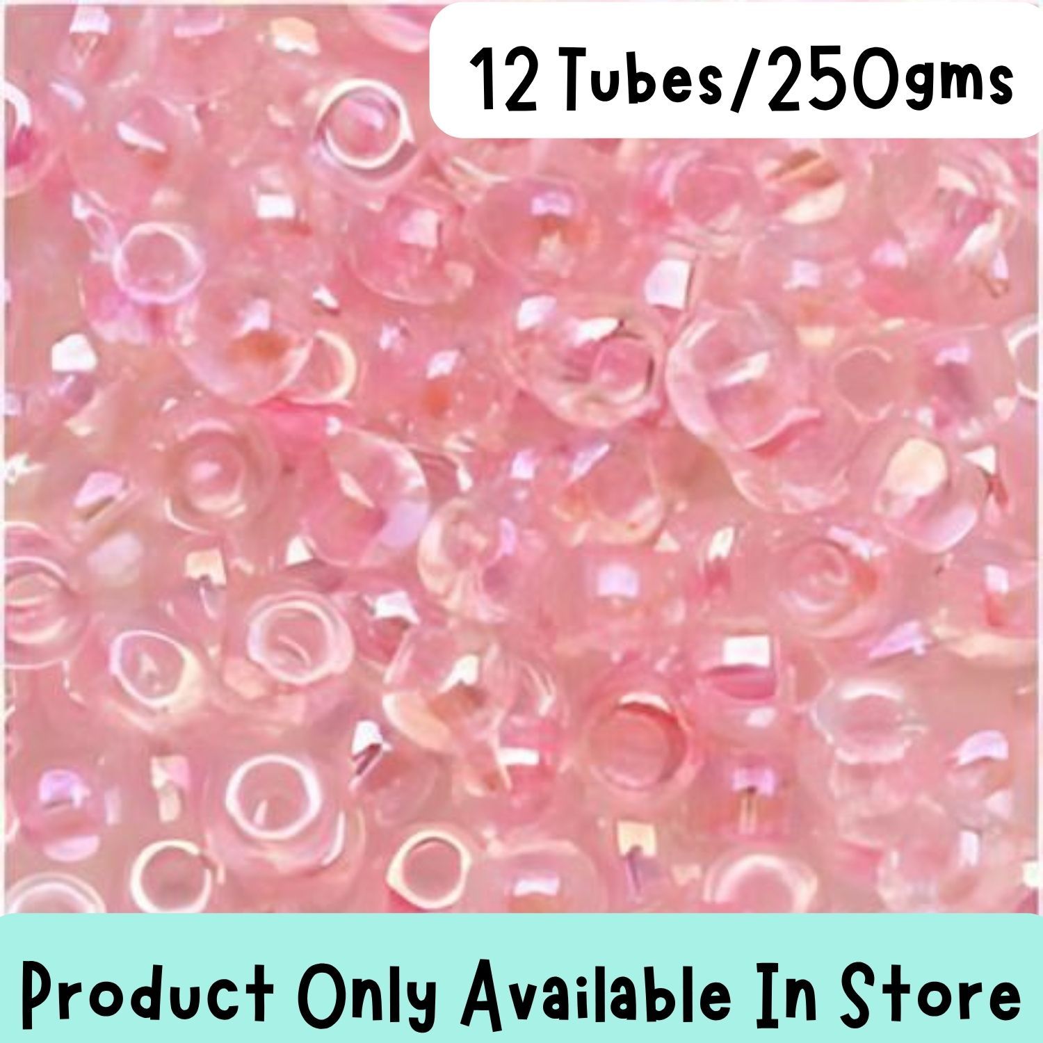 #6 Toho Seed Beads, Transparent Rainbow Balleria, 4x4mm, 250 Grams/12 tubes, in store only