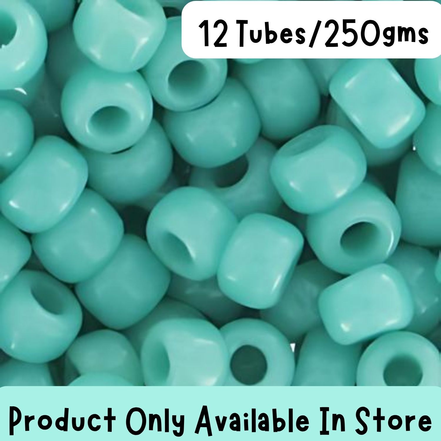 #6 Toho Seed Beads, Opaque Turquoise, 4x4mm, 250 Grams/12 tubes, in store only