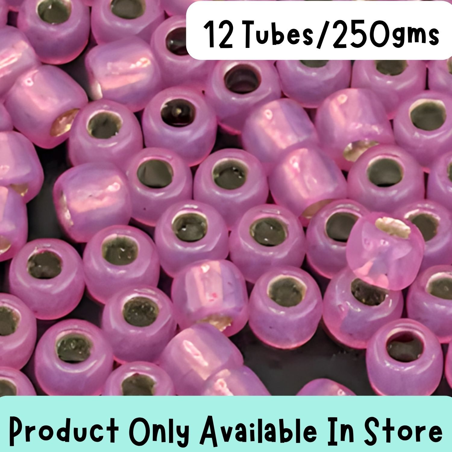#6 Toho Seed Beads, Silver Lined Milky Hot Pink, 4x4mm, 250 Grams/12 tubes, in store only
