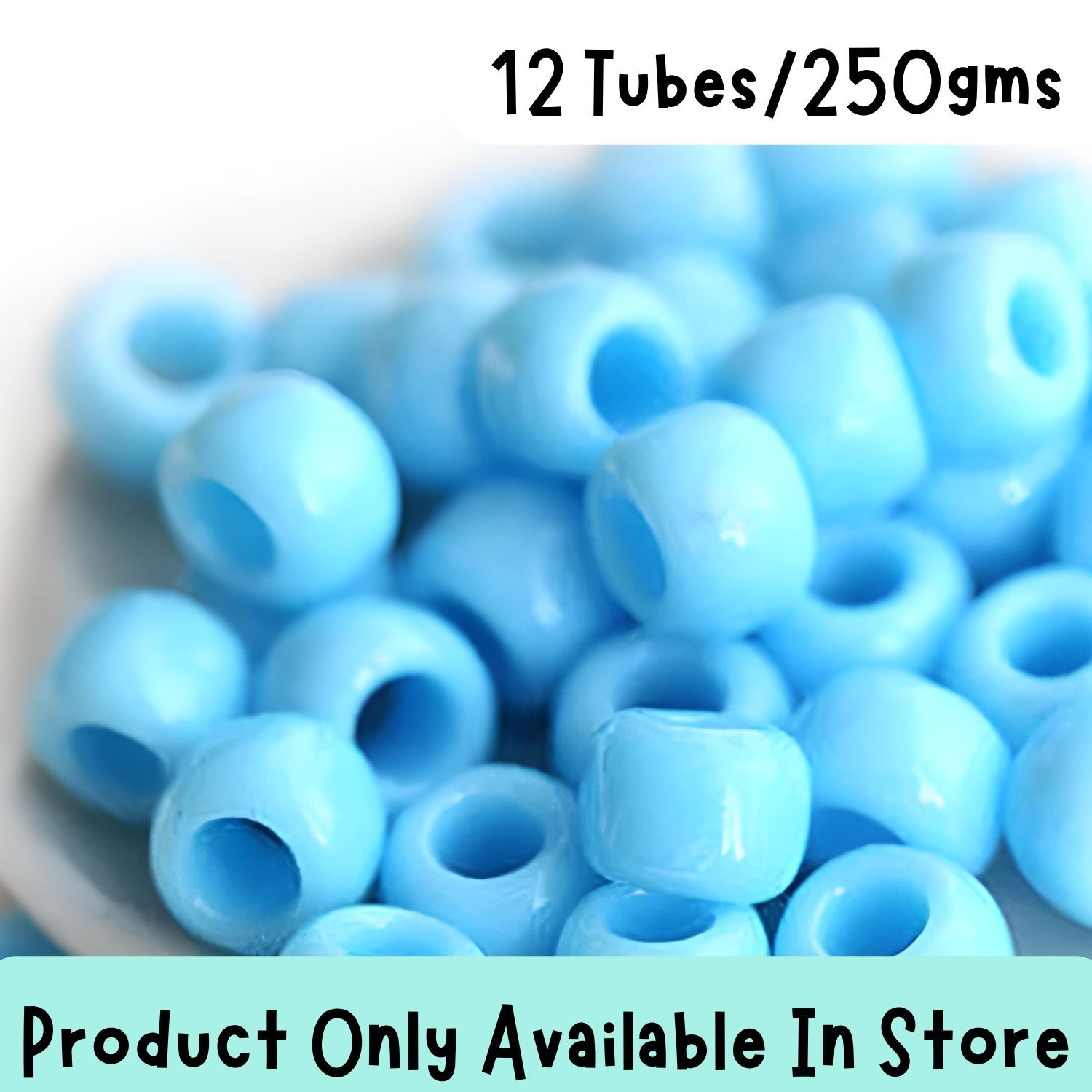 #6 Toho Seed Beads, Opaque Blue Turquoise, 4x4mm, 250 Grams/12 tubes, in store only