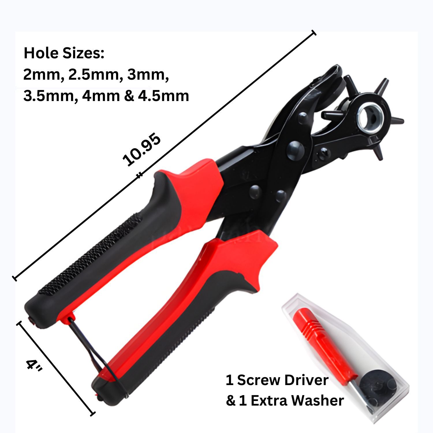 Rotating Leather Punch Pliers, High Hardness Plated Steel, Can also be used on Rubber, Cardboard &amp; Plastic, 940gms/33.16oz