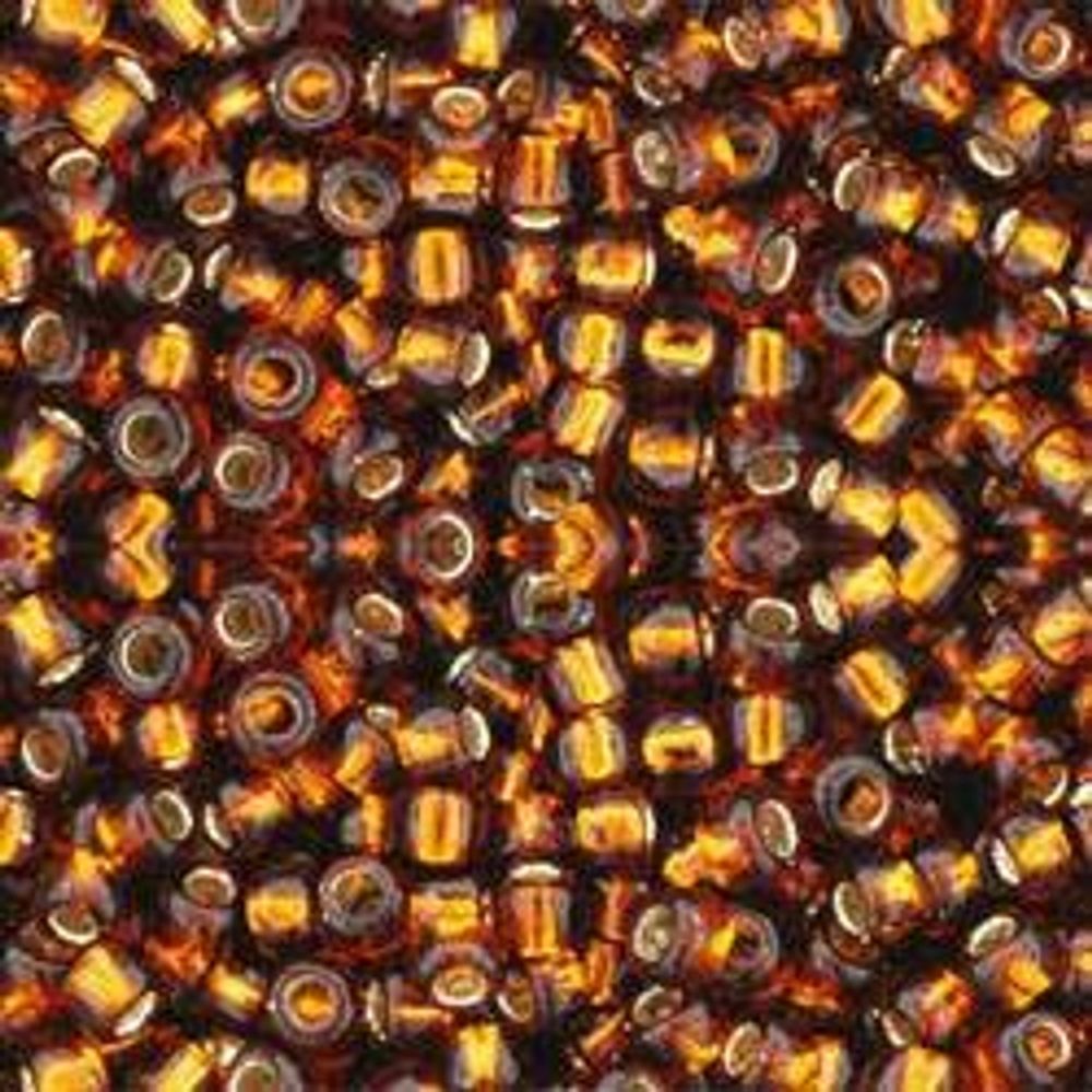 #8 Toho Seed Beads, Silver Lined Smoky Topaz, 3x3mm, 19 Grams/0.67oz, ISO