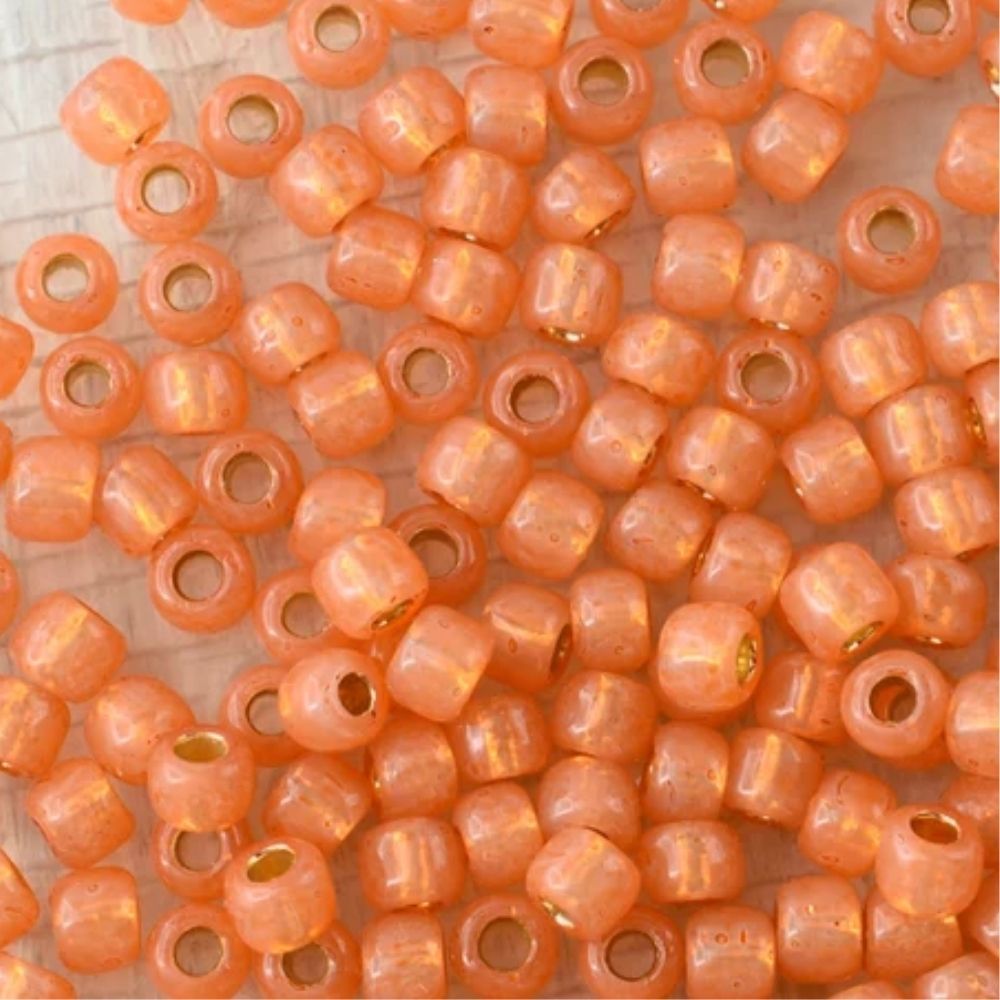 #8 Toho Seed Beads, Silver Lined Milky Grapefruit, Permanent Finish, 3x3mm, 19 Grams/0.67oz, ISO