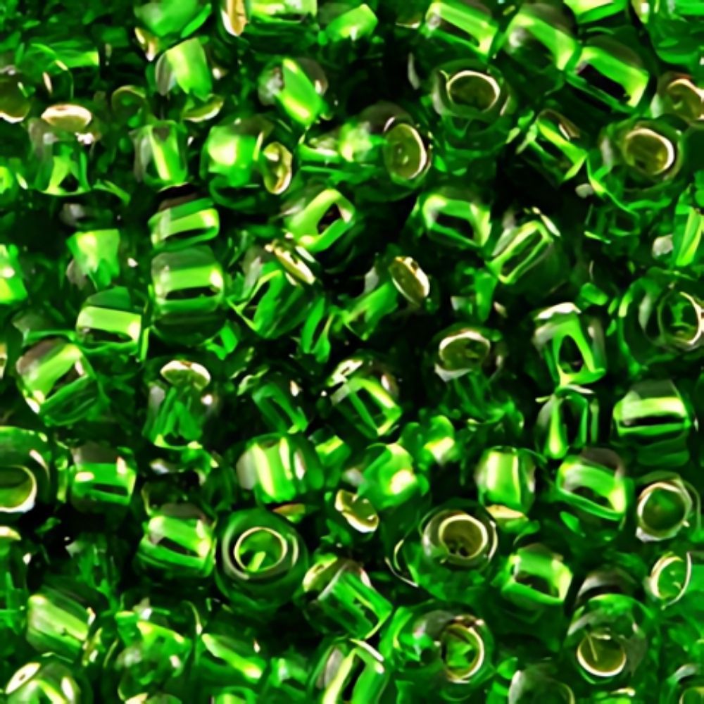 #8 Toho Seed Beads, Silver Lined Peridot, 3x3mm, 19 Grams/0.67oz, ISO