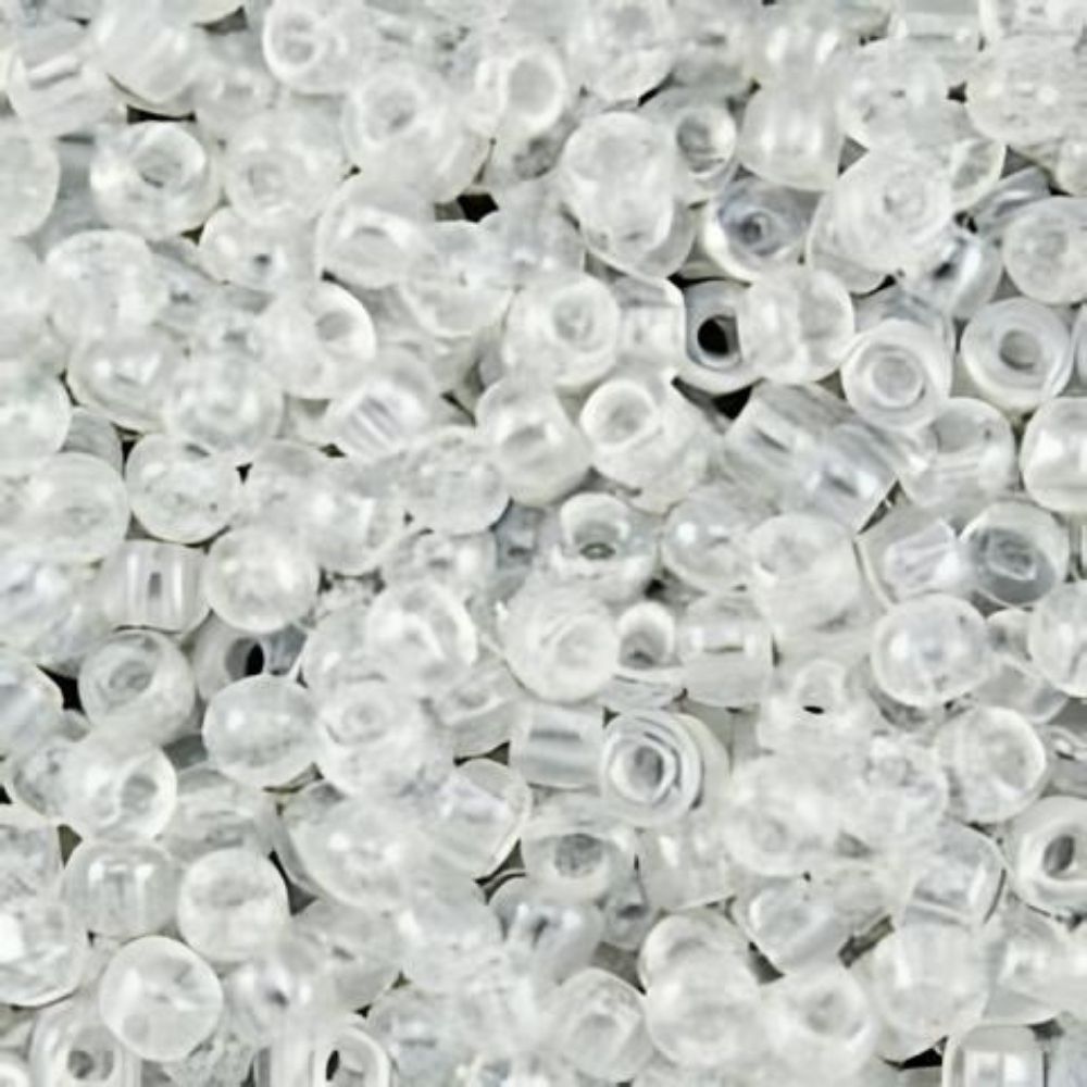 #8 Toho Seed Beads, Transparent Crystal Clear, 3x3mm, 19 Grams/0.67oz, ISO