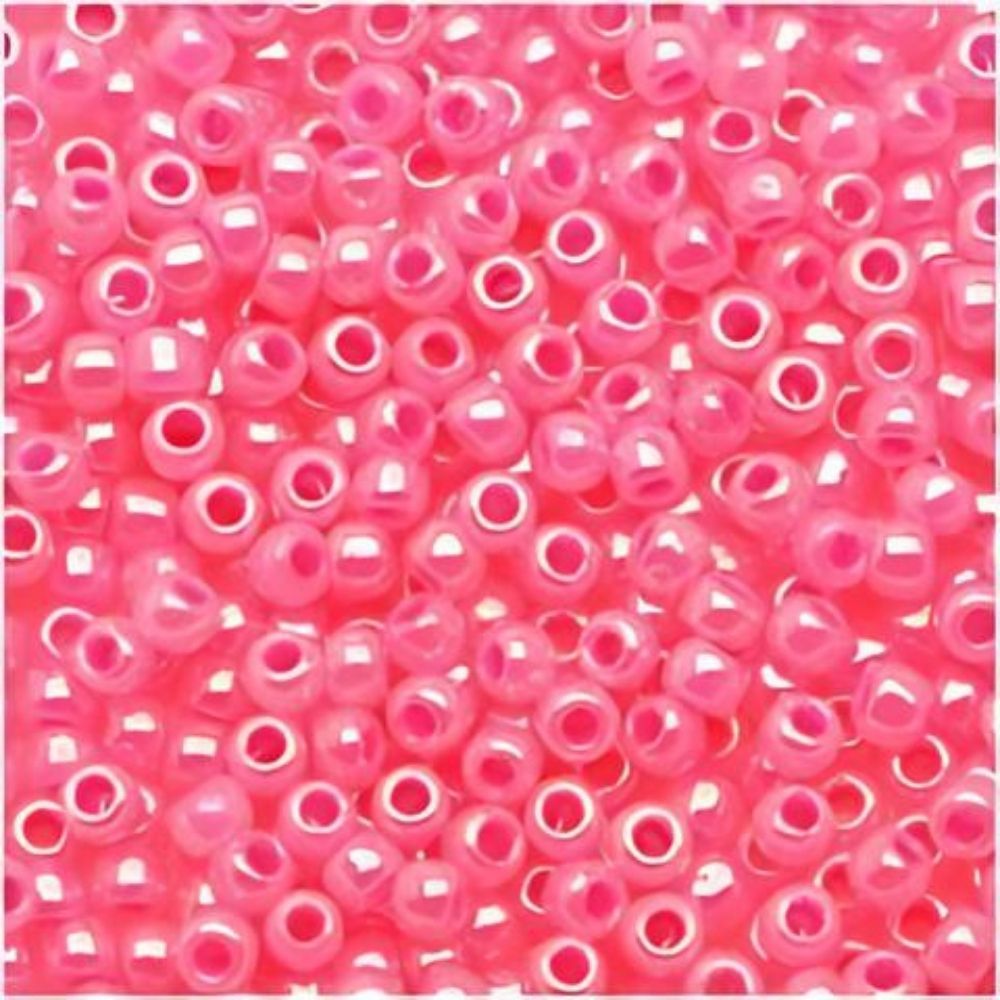 #8 Toho Seed Beads, Ceylon Hot Pink, 3x3mm, 10 Grams/0.38oz