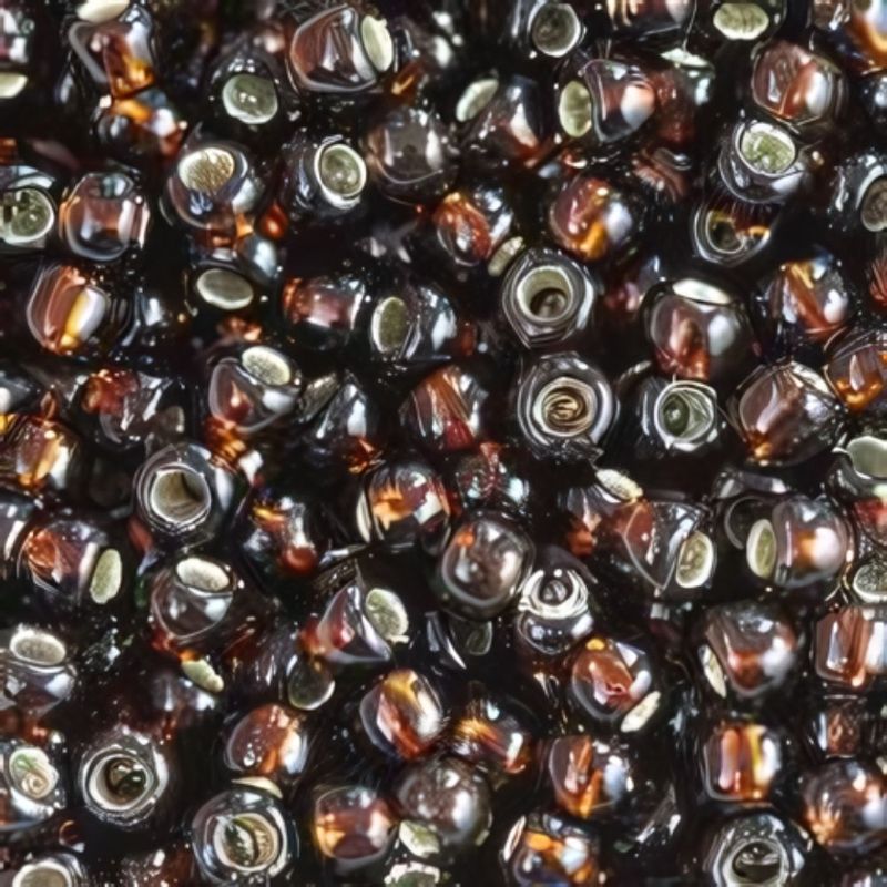 #8 Toho Seed Beads, Silver Lined Root Beer, 3x3mm, 10 Grams/0.38oz