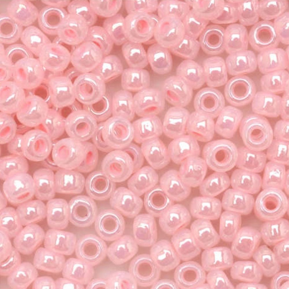 #8 Toho Seed Beads, Ceylon Innocent Pink, 3x3mm, 10 Grams/0.38oz