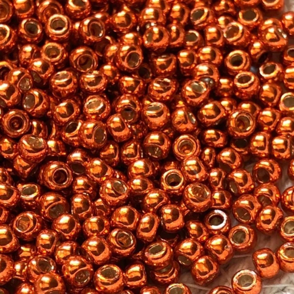#8 Toho Seed Beads, Galvanized Saffron, Permanent Finish, 3x3mm, 10 Grams/0.38oz