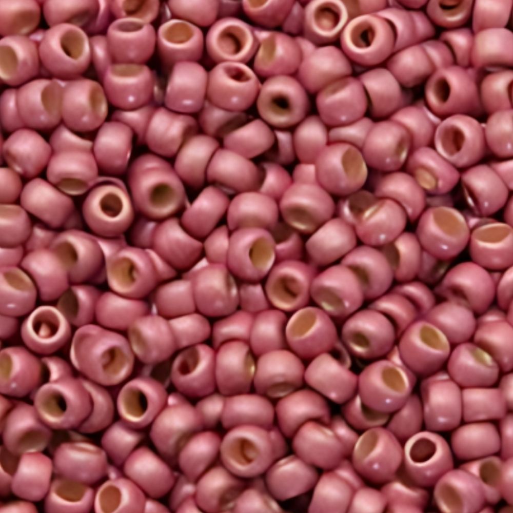 #8 Toho Seed Beads, Matte Galvanized Pink Lilac, Permanent Finish, 3x3mm, 10 Grams/0.38oz