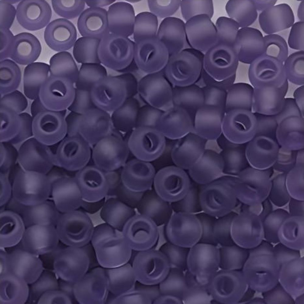 #8 Toho Seed Beads, Transparent Frosted Sugar Plum, 3x3mm, 10 Grams/0.38oz