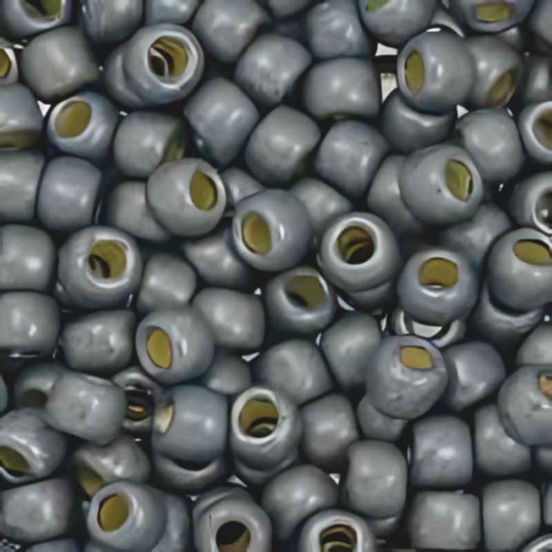 #8 Toho Seed Beads, Frosted Galvanized Blue Slate, Permanent Finish, 3x3mm, 10 Grams/0.38oz