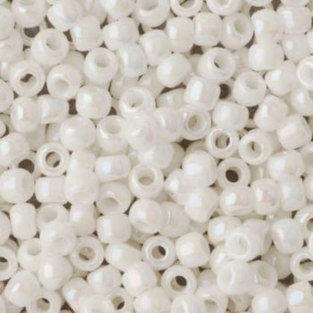 #8 Toho Seed Beads, Opaque Luster Navajo White, 3x3mm, 10 Grams/0.38oz