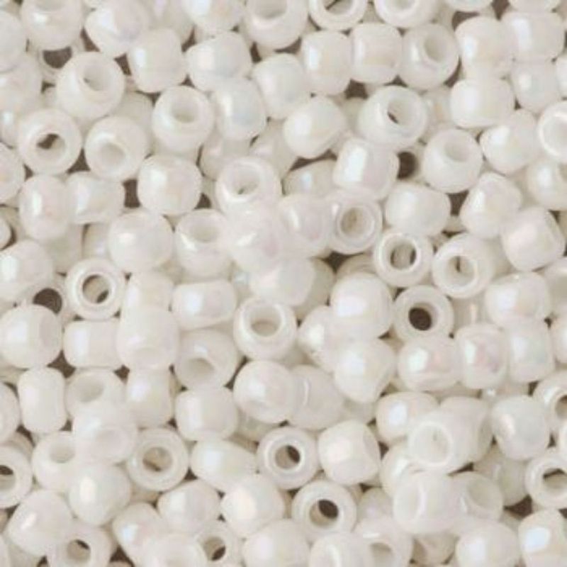 #8 Toho Seed Beads, Opaque Luster Navajo White, 3x3mm, 10 Grams/0.38oz