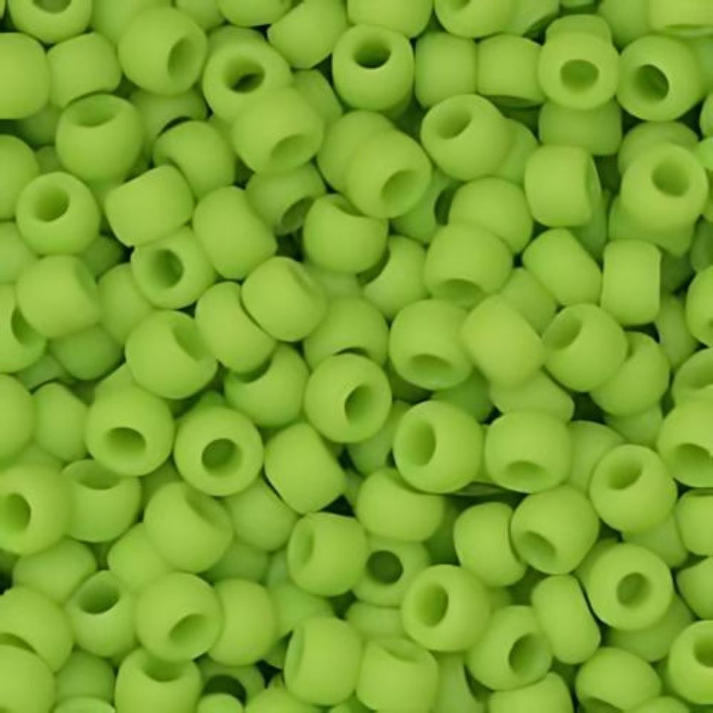 #8 Toho Seed Beads, Frosted Opaque Sour Apple Green, 3x3mm, 10 Grams/0.38oz