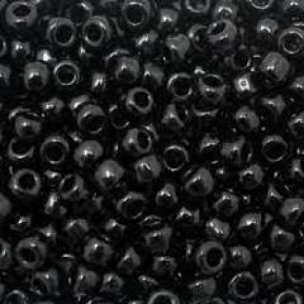 #8 Toho Seed Beads, Opaque Jet Black, 3x3mm, 10 Grams/0.38oz