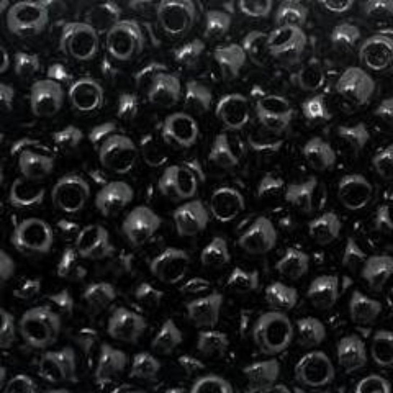 #8 Toho Seed Beads, Opaque Jet Black, 3x3mm, 10 Grams/0.38oz