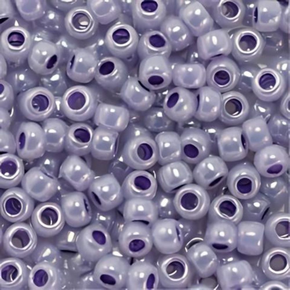 #8 Toho Seed Beads, Ceylon Gladiola Lilac, 3x3mm, 10 Grams/0.38oz
