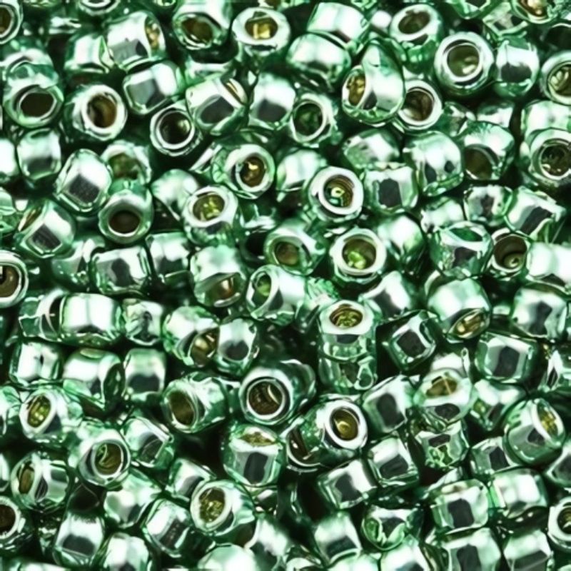 #8 Toho Seed Beads, Galvanized Mint Green, Permanent Finish, 3x3mm, 10 Grams/0.38oz