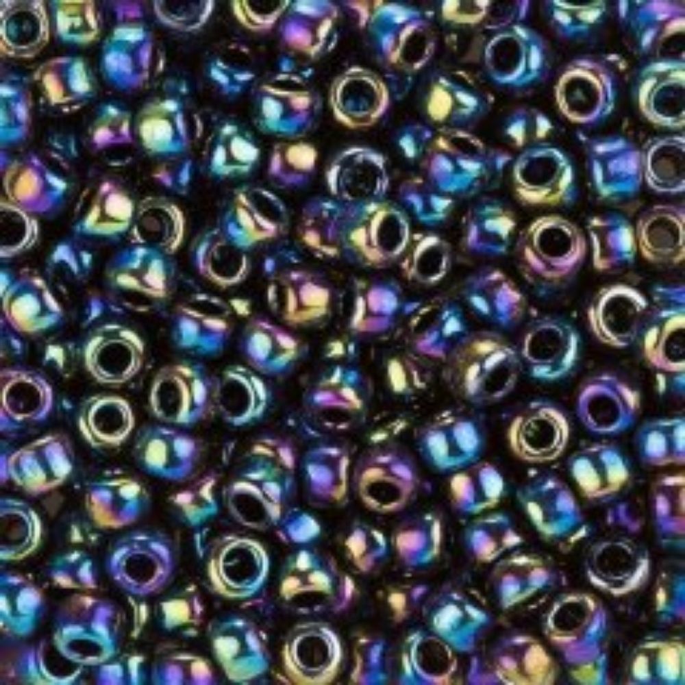 #8 Toho Seed Beads, Metallic Rainbow Iris, 3x3mm, 10 Grams/0.38oz