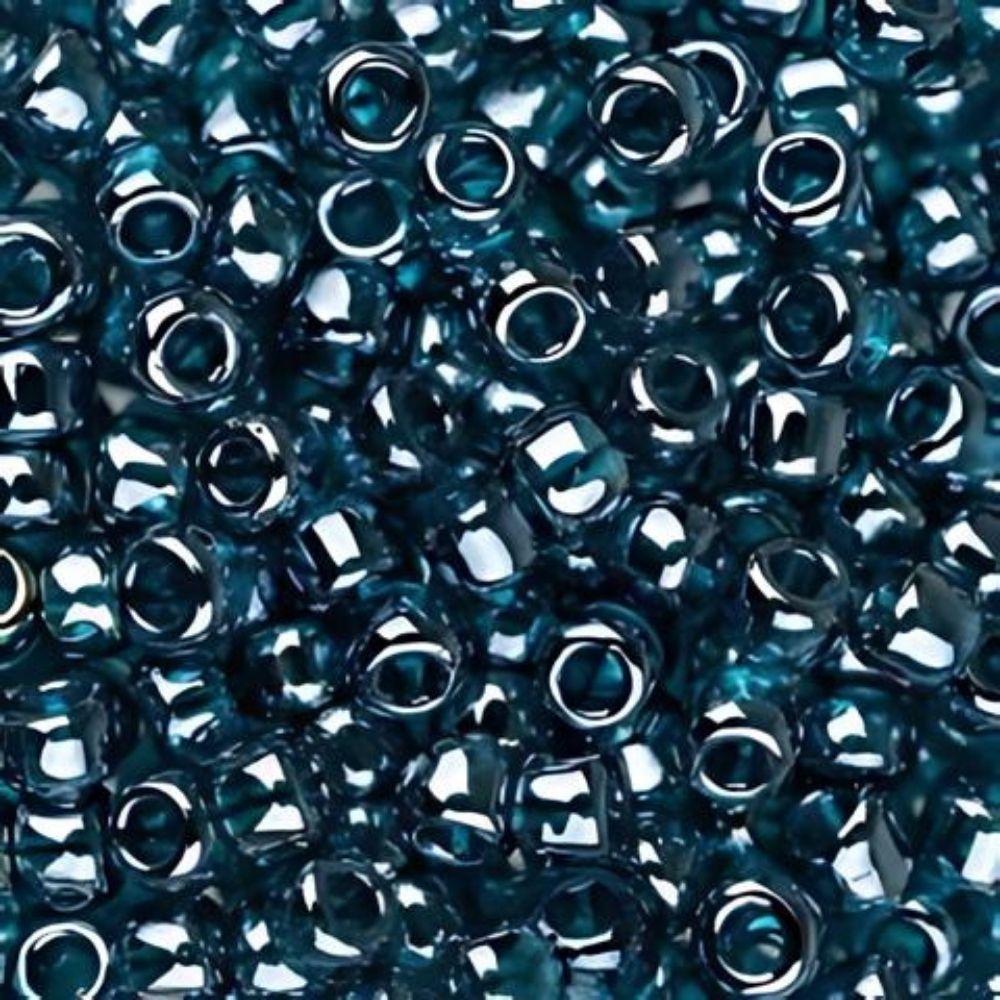 #8 Toho Seed Beads, Transparent Luster Teal, 3x3mm, 10 Grams/0.38oz