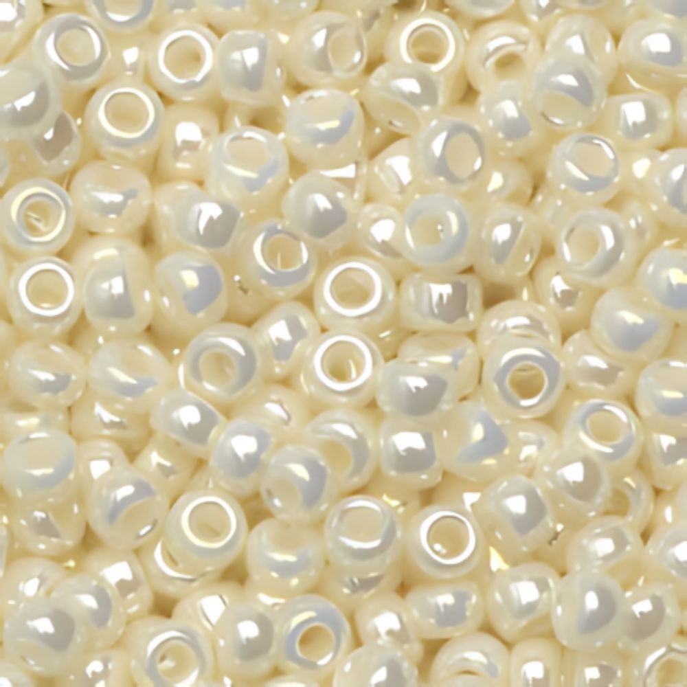 #8 Toho Seed Beads, Ceylon Light Ivory, 3x3mm, 10 Grams/0.38oz