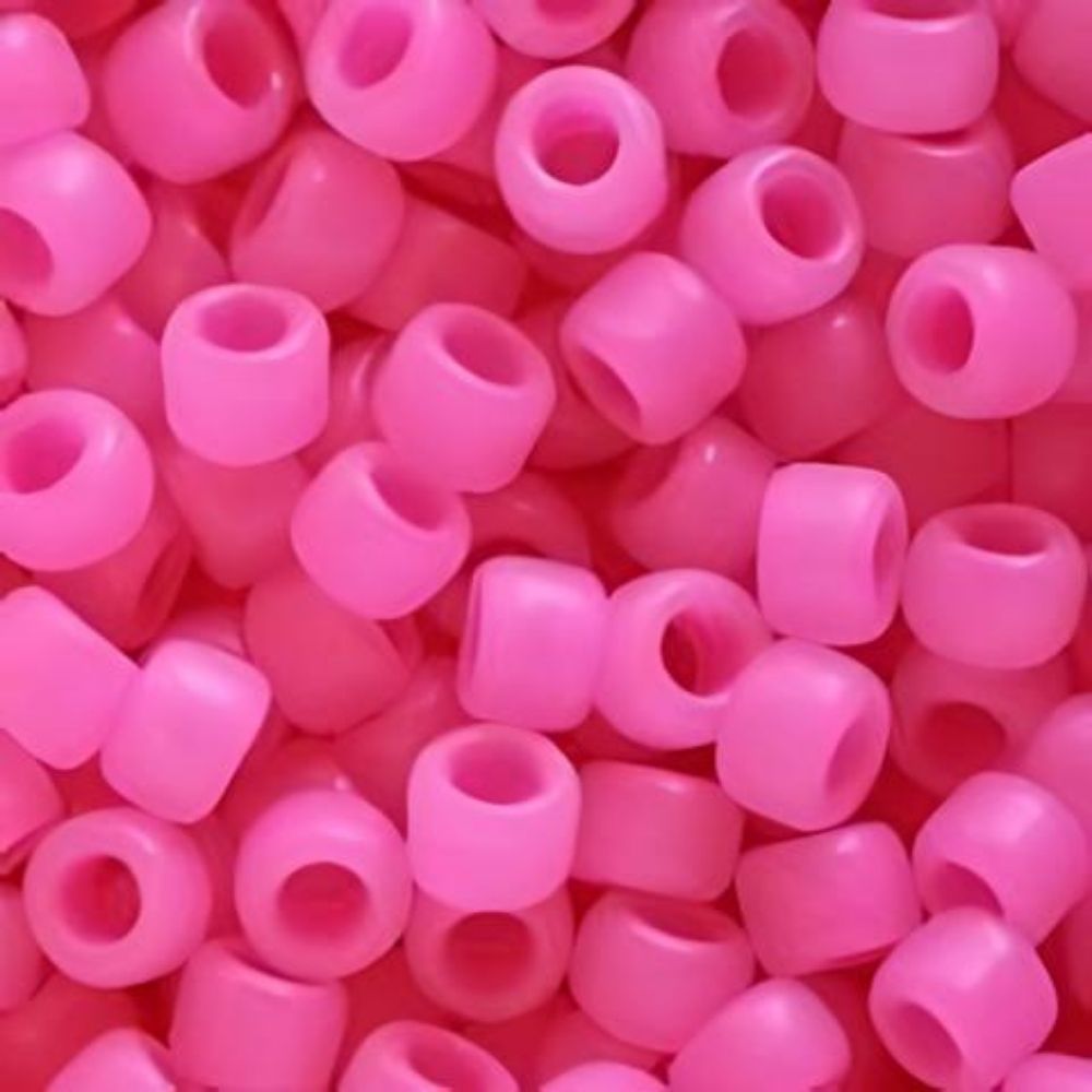 #8 Toho Seed Beads, Ceylon Frosted Hot Pink, 3x3mm, 10 Grams/0.38oz