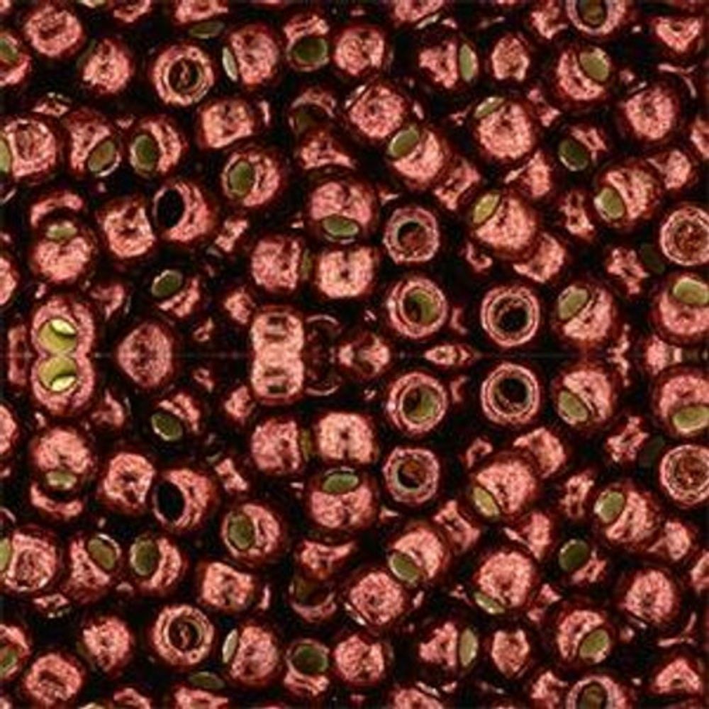 #8 Toho Seed Beads, Galvanized Brick Red, Permanent Finish, 3x3mm, 10 Grams/0.38oz