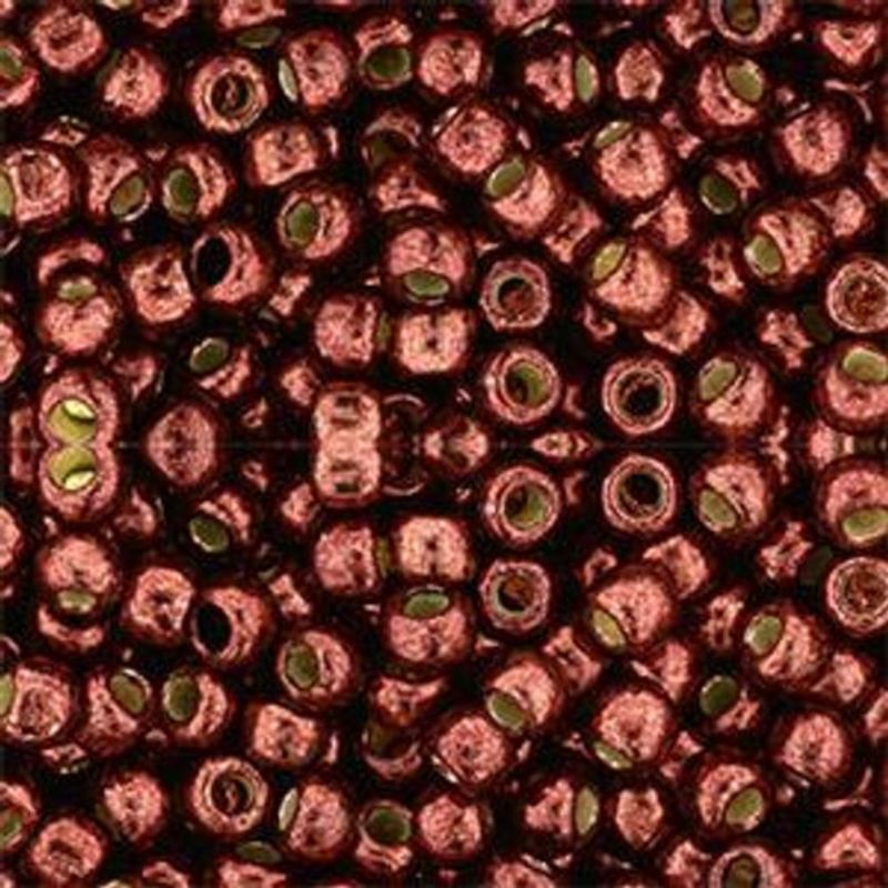 #8 Toho Seed Beads, Galvanized Brick Red, Permanent Finish, 3x3mm, 10 Grams/0.38oz