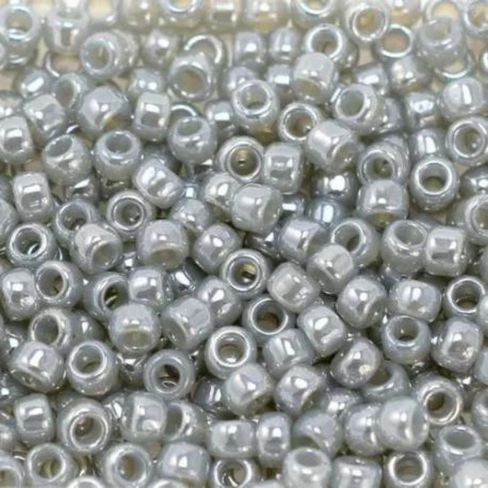 #8 Toho Seed Beads, Ceylon Smoke Grey, 3x3mm, 10 Grams/0.38oz