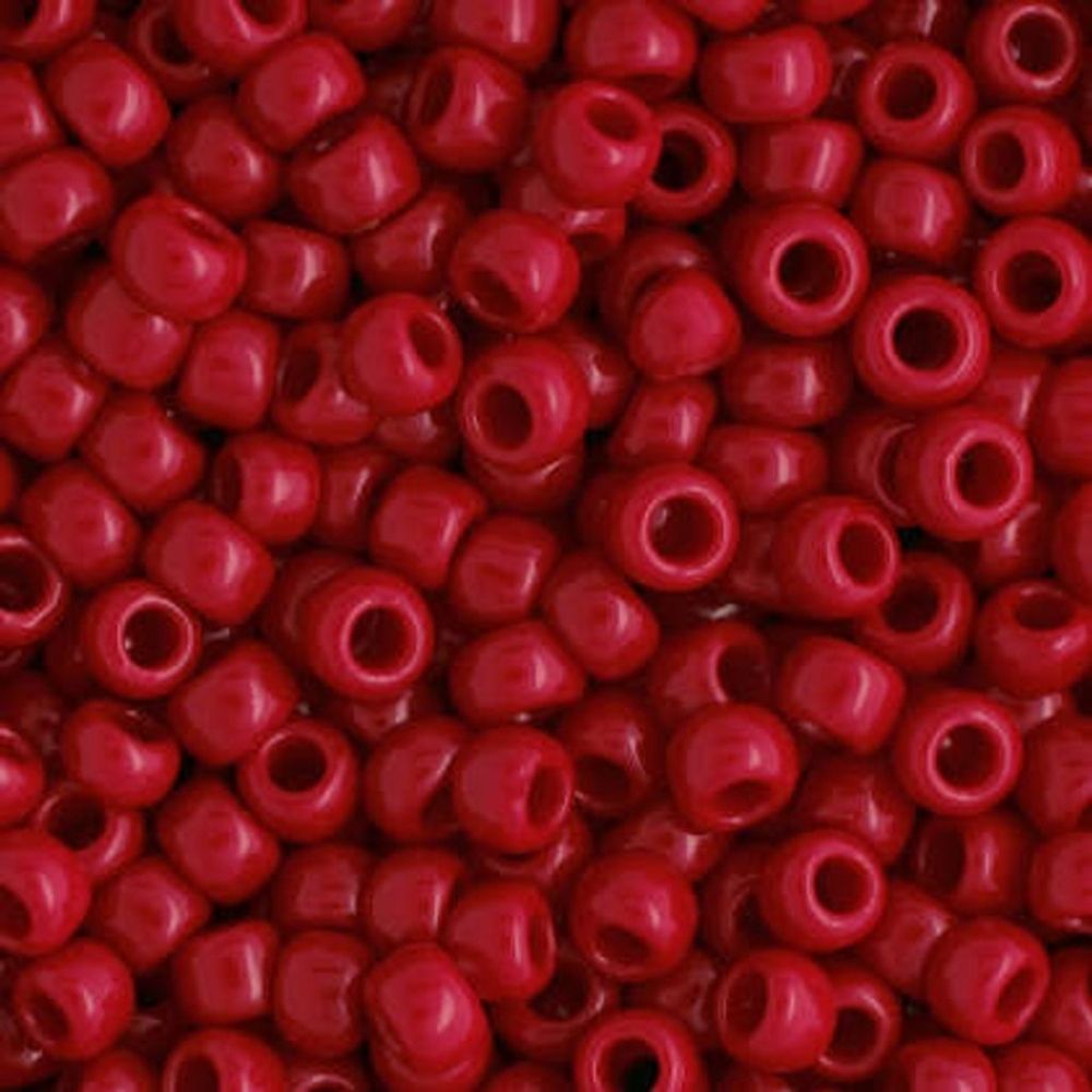 #8 Toho Seed Beads, Opaque Pepper Red, 3x3mm, 10 Grams/0.38oz