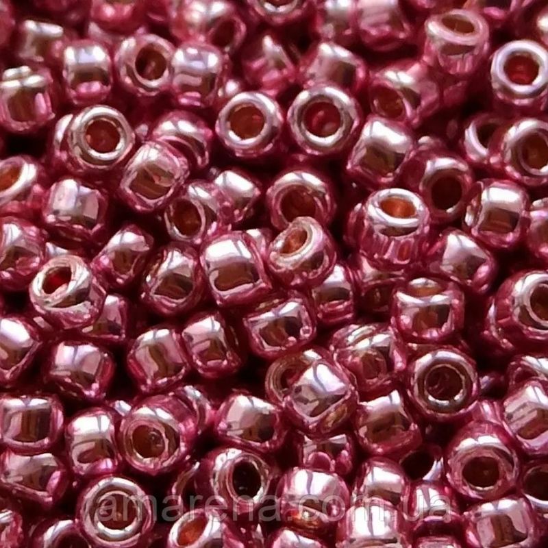 #8 Toho Seed Beads, Galvanized Pink Lilac, Permanent Finish, 3x3mm, 10 Grams/0.38oz