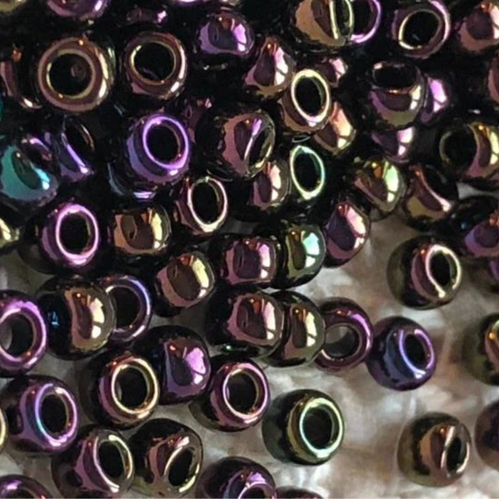 #8 Toho Seed Beads, Purple Iris, 3x3mm, 10 Grams/0.38oz