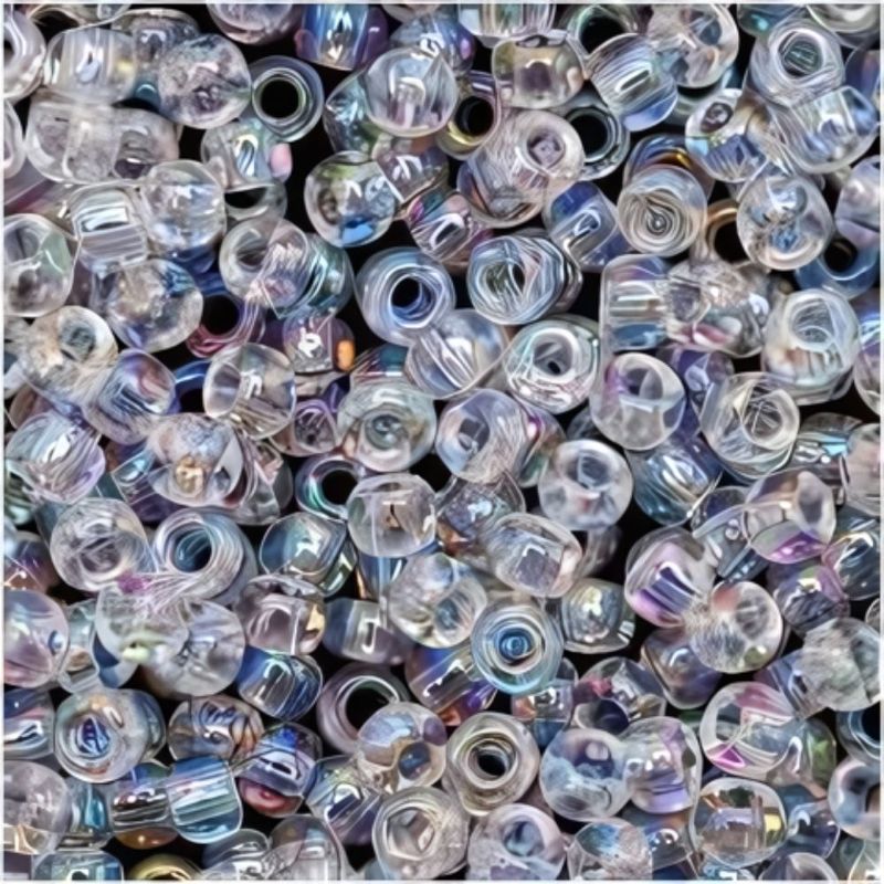 #8 Toho Seed Beads, Transparent Crystal Ab, 3x3mm, 10 Grams/0.38oz