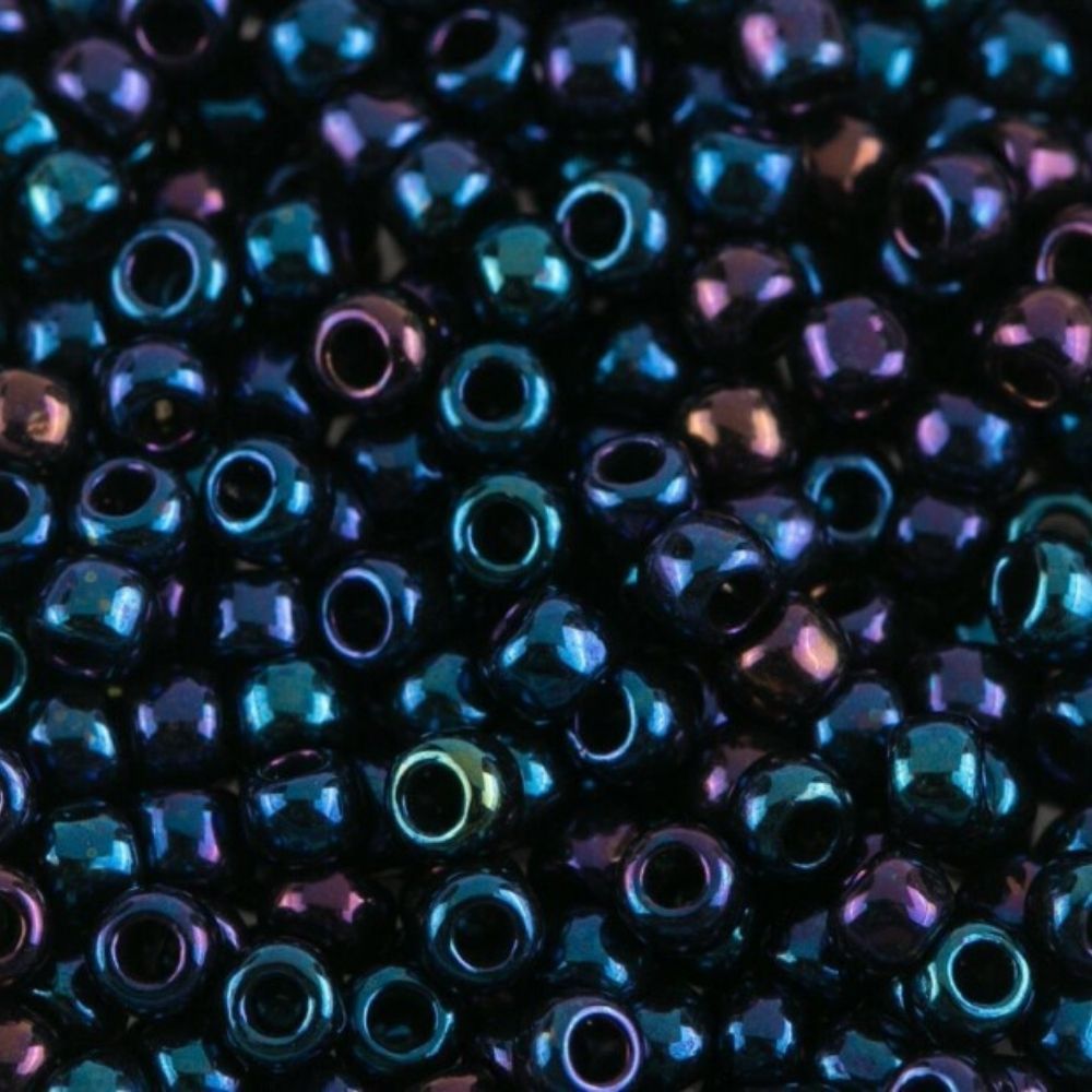 #8 Toho Seed Beads, Metallic Nebula, 3x3mm, 10 Grams/0.38oz