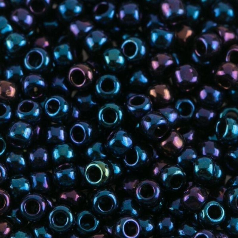 #8 Toho Seed Beads, Metallic Nebula, 3x3mm, 10 Grams/0.38oz