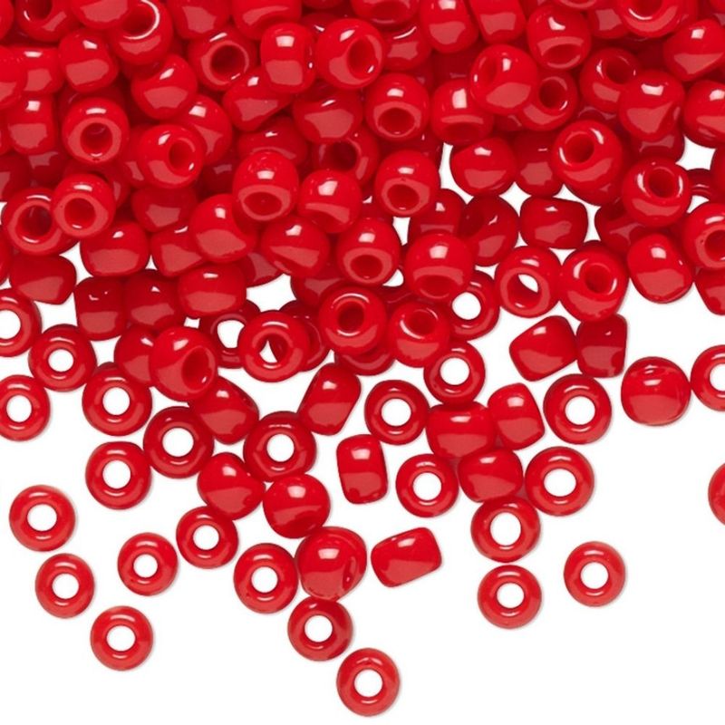 #8 Toho Seed Beads, Opaque Cherry Red, 3x3mm, 10 Grams/0.38oz