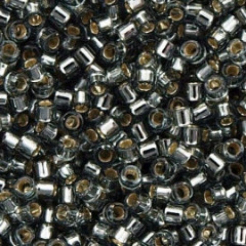 #8 Toho Seed Beads, Silver Lined Grey, 3x3mm, 10 Grams/0.38oz