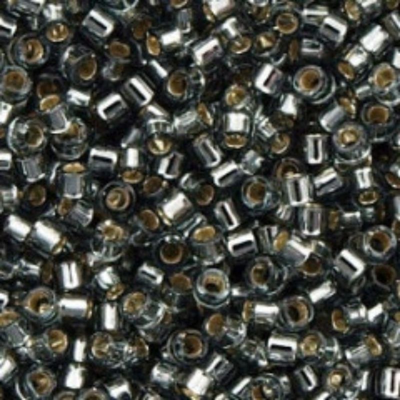 #8 Toho Seed Beads, Silver Lined Grey, 3x3mm, 10 Grams/0.38oz