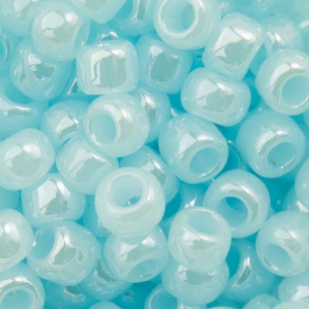 #8 Toho Seed Beads, Ceylon Aqua Blue, 3x3mm, 10 Grams/0.38oz