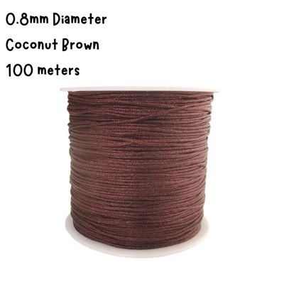 0.8mm Coconut Brown, Chinese Knotting Cord, 100 Meters, 52gms/1.84oz