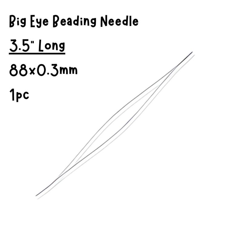 3.5&quot; Long Big Eye Beading Needles, 1pc, 88x0.3mm, 15gms/0.53oz