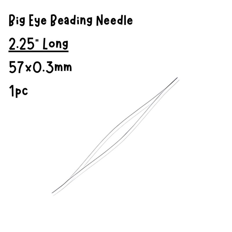 2.25&quot; Long Big Eye Beading Needles, 1pc, 57x0.3mm, 3gms/0.11oz