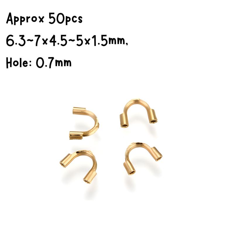 GP Stainless Steel Wire Guards/Wire Protectors, Approx 50pcs, 6.3~7x4.5~5x1.5mm, Hole: 0.7mm, 3gms/0.11oz