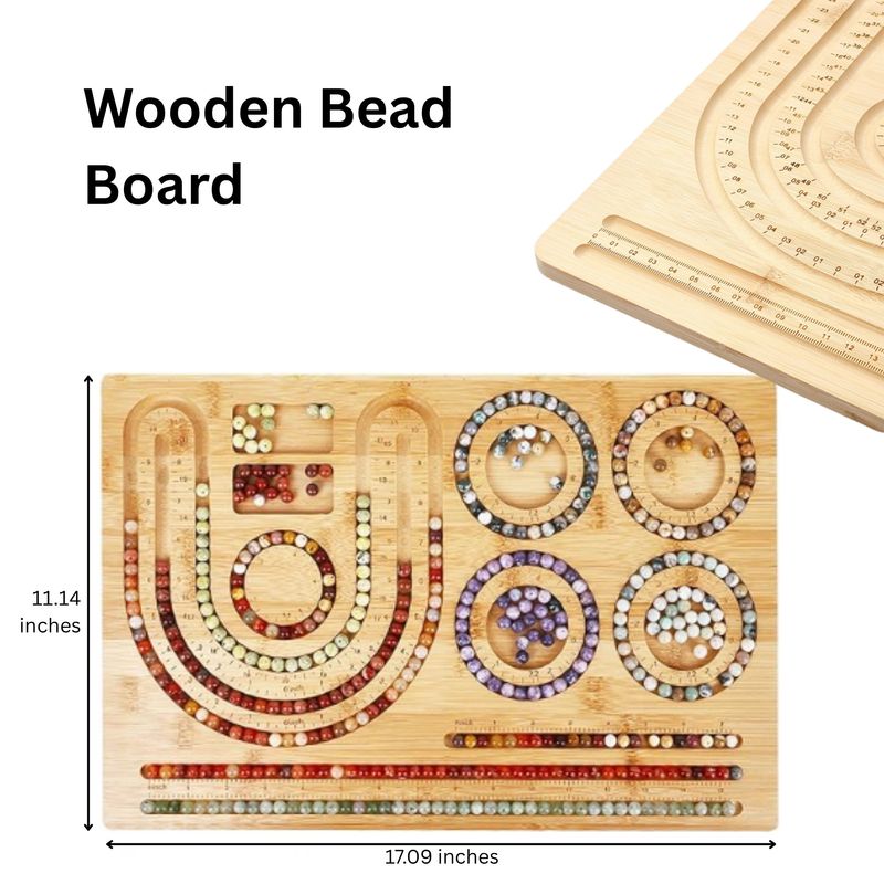 Wooden Bead Design Board Tray, 1pc, 17.09"x11.04", 27.16oz