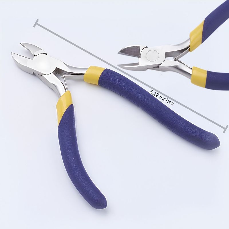 Side Cutter, Ferronickel Carbon Steel, 5.12" Long, Blue w/Yellow Highlights, 72gms/2.54oz
