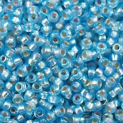 #11 Miyuki Rocailles Seed Beads - Silver Lined Aqua AB, 11-1018, 10 Grams/0.35oz, Approx 1110pcs