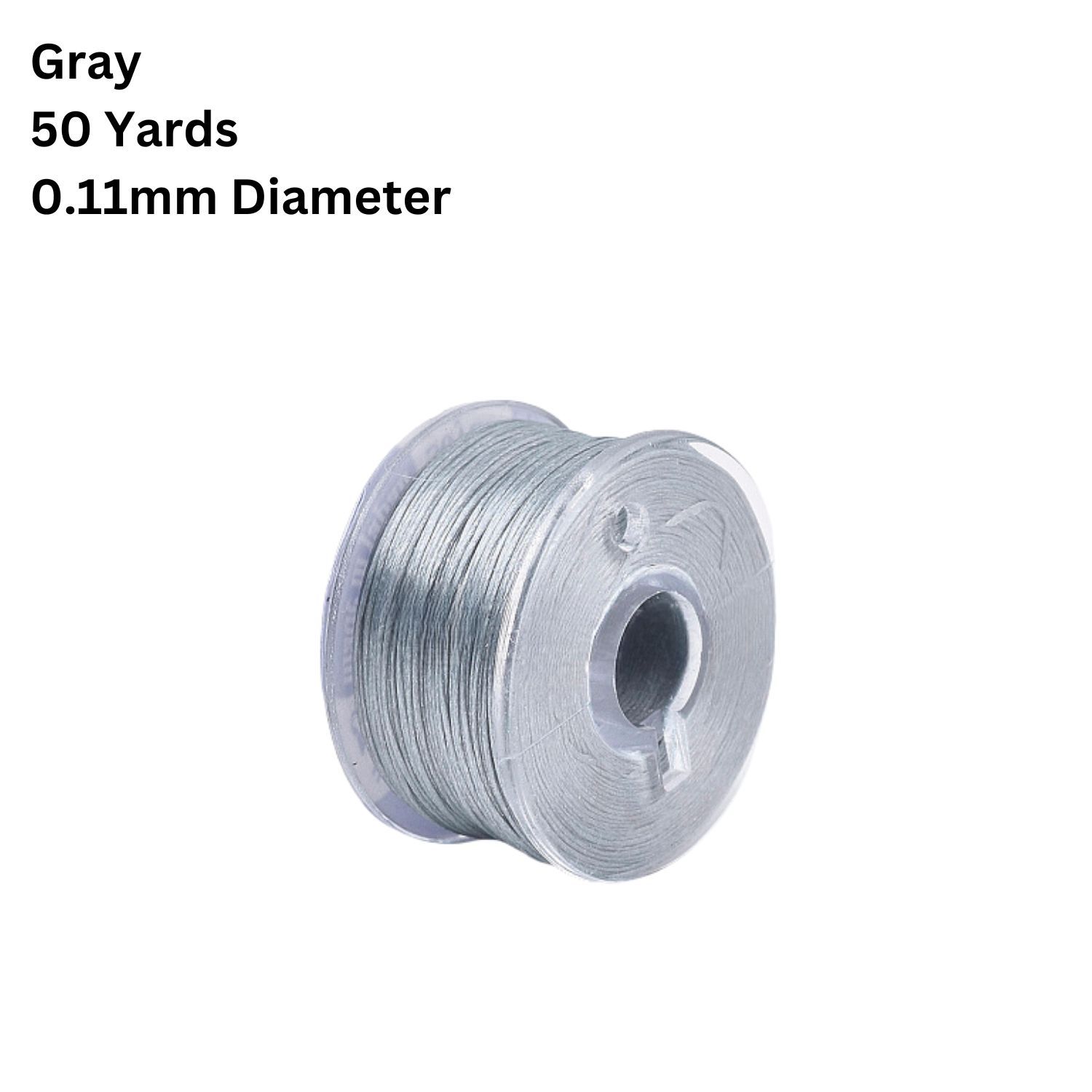 Nylon Beading Thread, Special Coated, Gray, 50 Yards Roll, 0.11mm Diameter, 17gms/0.6mm